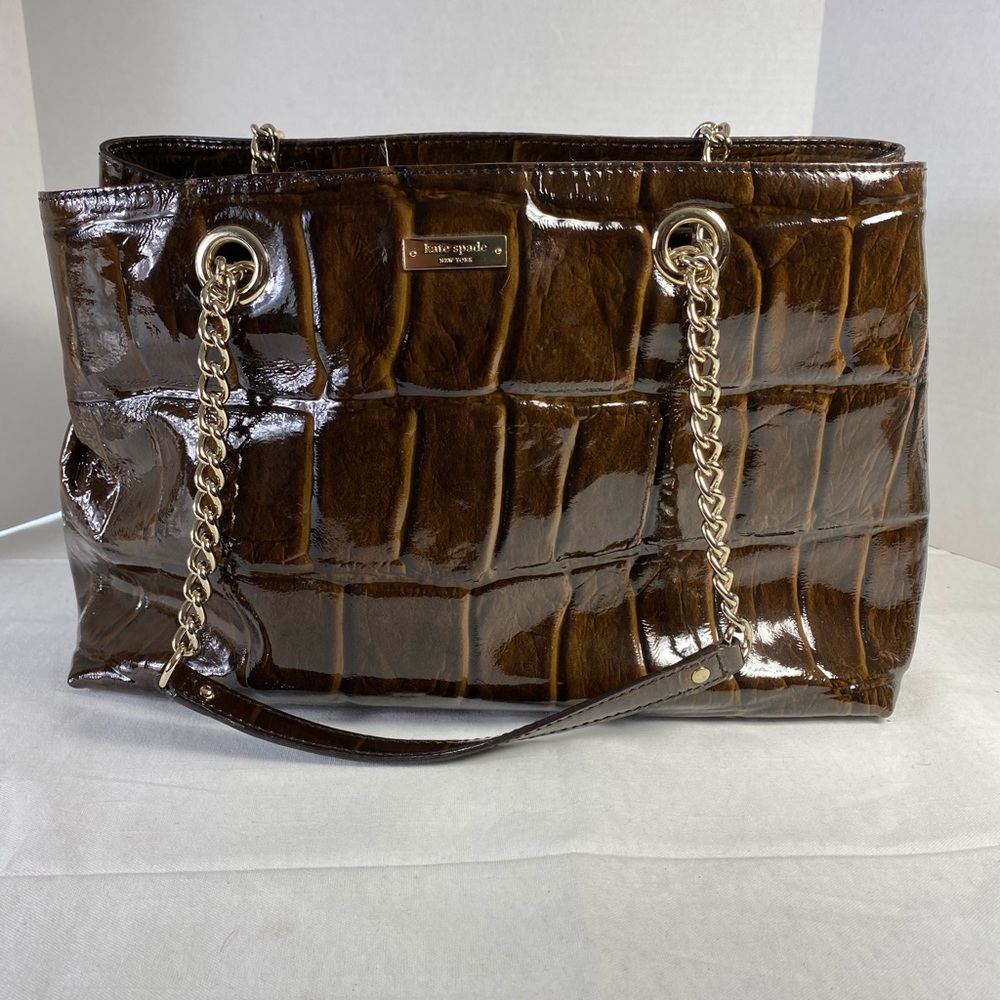 👜Kate Spade Dark Chocolate Patent Leather Bag